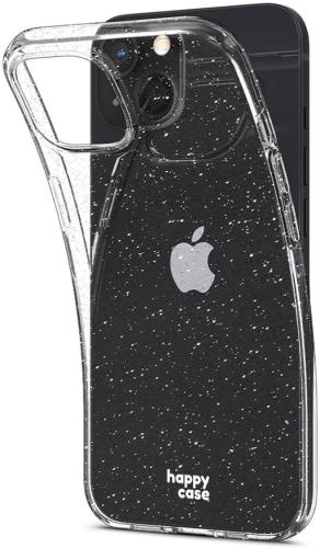 HappyCase Διάφανη Θήκη Σιλικόνης Apple iPhone 13 - Glitter Print (8719246331503)