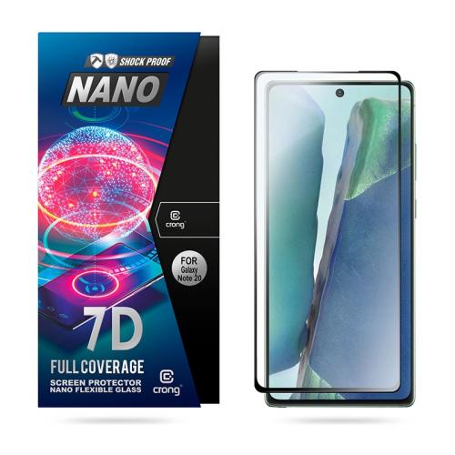 Crong 7D Nano Flexible Glass - Fullface Αντιχαρακτικό Υβριδικό Γυαλί Οθόνης Samsung Galaxy Note 20 - Black - 0.3mm (CRG-7DNANO-SGN20)