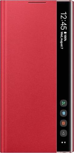 Official Samsung Clear View Cover - Θήκη Flip με Ενεργό Πορτάκι Samsung Note 10 - Red (EF-ZN970CREGWW)