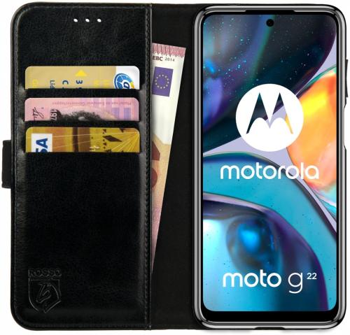Rosso Element PU Θήκη Πορτοφόλι Motorola Moto G22 - Black (8719246358340)