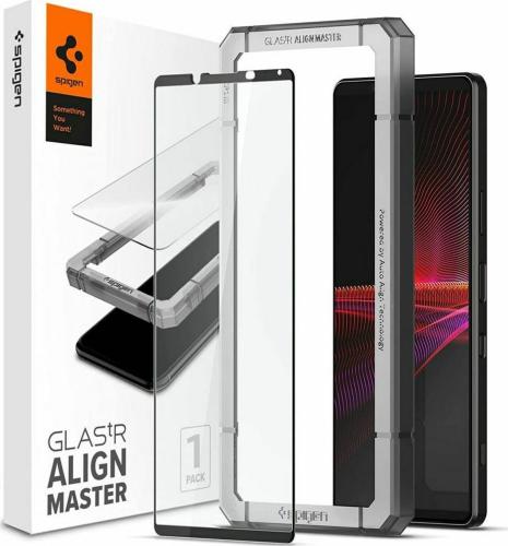 Spigen GLAS.tR ALIGNmaster - Αντιχαρακτικό Fullface Γυάλινο Tempered Glass Sony Xperia 1 III - Black (AGL02893)