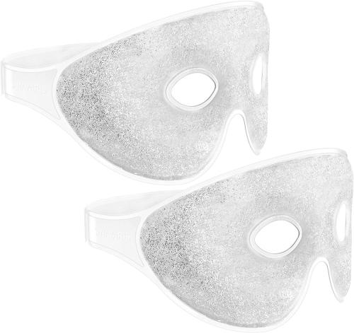 Navaris Set of 2 Gel Eye Masks - Σετ με 2 Επαναχρησιμοποιήσιμες Μάσκες Ομορφιάς Ματιών / Ψύξης & Θερμότητας από Gel - Silver / Glitter (47640.35.02)