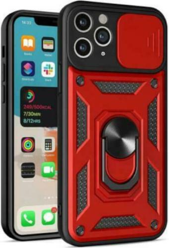 Bodycell Armor Slide - Ανθεκτική Θήκη Apple iPhone 11 Pro με Κάλυμμα για την Κάμερα & Μεταλλικό Ring Holder - Red (5206015003110)
