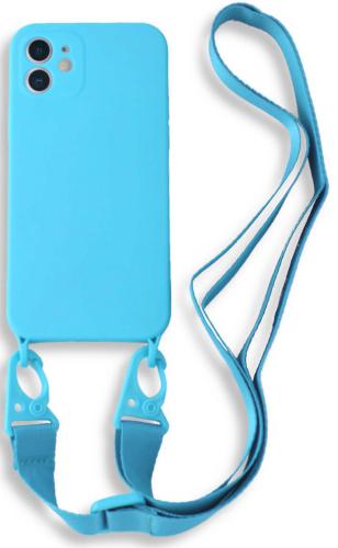 Bodycell Θήκη Σιλικόνης με Λουράκι Λαιμού - Apple iPhone 11 - Light Blue (5206015000133)
