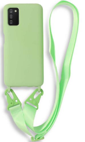 Bodycell Θήκη Σιλικόνης με Λουράκι Λαιμού - Samsung Galaxy A03s - Green (5206015000515)