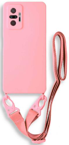Bodycell Θήκη Σιλικόνης με Λουράκι Λαιμού - Xiaomi Redmi Note 10 Pro - Pink (5206015002939)
