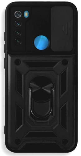 Bodycell Armor Slide - Ανθεκτική Θήκη Xiaomi Redmi Note 8 / Note 8 2021 με Κάλυμμα για την Κάμερα & Μεταλλικό Ring Holder - Black (5206015004032)