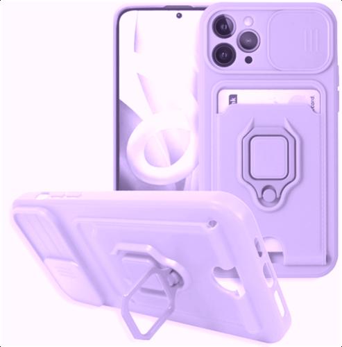 Bodycell Multifunction - Ανθεκτική Θήκη Apple iPhone 11 Pro με Λουράκι Λαιμού / Κάλυμμα Κάμερας / Ring Holder / Υποδοχή Κάρτας - Purple (5206015003226)