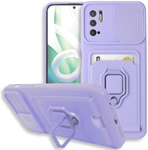 Bodycell Multifunction - Ανθεκτική Θήκη Xiaomi Poco M3 Pro 5G με Λουράκι Λαιμού / Κάλυμμα Κάμερας / Ring Holder / Υποδοχή Κάρτας - Purple (5206015007156)