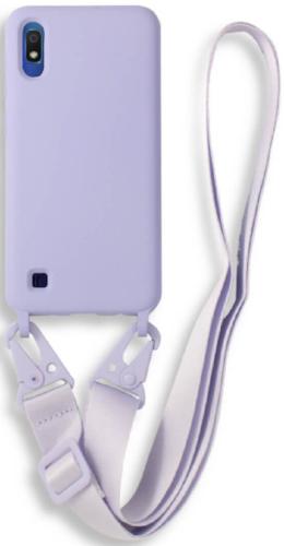 Bodycell Θήκη Σιλικόνης με Λουράκι Λαιμού - Samsung Galaxy A10 - Violet (5206015000652)