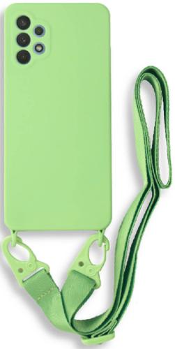 Bodycell Θήκη Σιλικόνης με Λουράκι Λαιμού - Samsung Galaxy A32 4G - Green (5206015001406)
