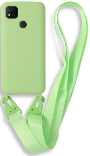 Bodycell Θήκη Σιλικόνης με Λουράκι Λαιμού - Xiaomi Redmi 9C - Green (5206015002885)