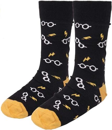 Cerda Socks / Wizarding World - Κάλτσες Μέχρι τη Γάμπα από Βαμβάκι - Μέγεθος 35-41 - Harry Potter Glasses and Flash (2200006569)