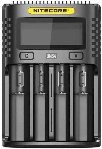 Nitecore UMS4 - USB Φορτιστής 4 Μπαταριών Li-ion / Ni-Cd / Ni-MH - Μεγέθους AA / AAA / D / 18650 - QC2.0 - 18W (6952506492824)