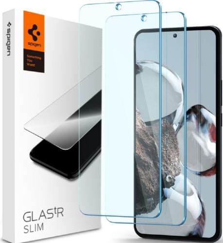 Spigen GLAS.tR Slim Premium Tempered Glass - Αντιχαρακτικό Γυαλί Οθόνης Xiaomi 12T / 12T Pro - Clear - 2 Τεμάχια (AGL05918)