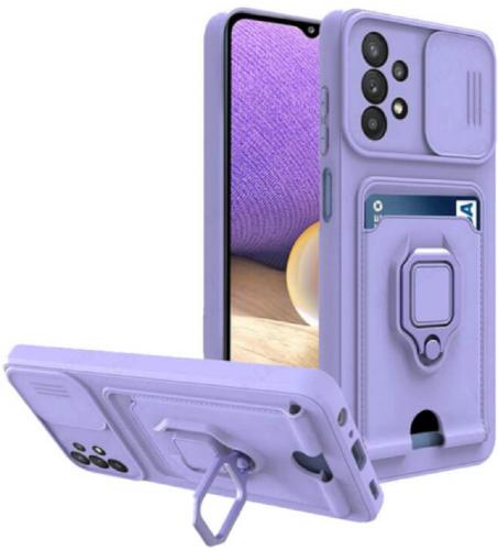 Bodycell Multifunction - Ανθεκτική Θήκη Samsung Galaxy A53 5G με Λουράκι Λαιμού / Κάλυμμα Κάμερας / Ring Holder / Υποδοχή Κάρτας - Purple (5206015003882)
