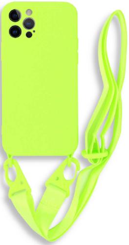 Bodycell Θήκη Σιλικόνης με Λουράκι Λαιμού - Apple iPhone 12 Pro - Light Green (5206015000232)