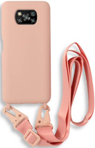 Bodycell Θήκη Σιλικόνης με Λουράκι Λαιμού - Xiaomi Poco X3 / X3 Pro / X3 NFC - Pink (5206015002694)