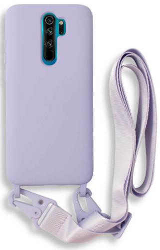 Bodycell Θήκη Σιλικόνης με Λουράκι Λαιμού - Xiaomi Redmi Note 8 Pro - Violet (5206015002403)