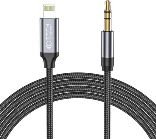 Tech-Protect Ultraboost Cable - Καλώδιο Lightning (Male) σε Καλώδιο Ήχου AUX Mini Jack 3.5mm (Male) - 100cm - Black (9490713929087)