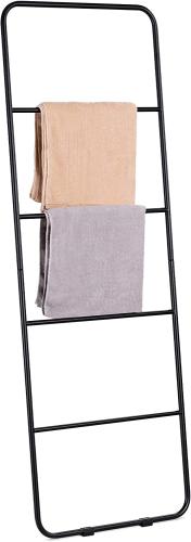 Navaris Metal Towel Ladder - Σκάλα Μπάνιου / Κρεμάστρα Ρούχων / Βάση Στήριξης για Πετσέτες από Μέταλλο - 4 Θέσεων - Black (53497.01)