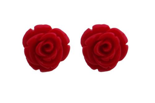 Jt Ασημένια vintage σκουλαρίκια τριαντάφυλλα Μαύρο