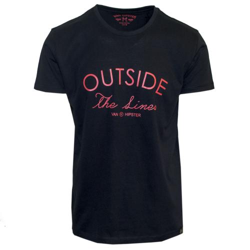 71630-01 Ανδρικό T-Shirt με τύπωμα - Μαύρο-Μαύρο