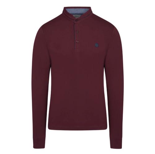 Signature Long Sleeve Mao Polo Μπορντώ (Modern Fit) New Arrival