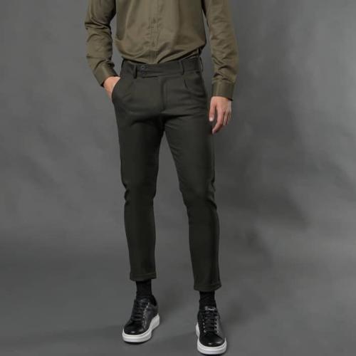 Υφασμάτινο Trendy Παντελόνι Καρό Πράσινο(Comfort Fit)