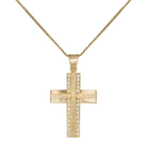 Βαπτιστικοί Σταυροί με Αλυσίδα Χρυσός σταυρός Κ9 με αλυσίδα 014909C 014909C Γυναικείο Χρυσός 9 Καράτια
