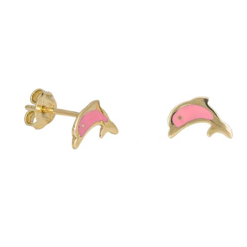 Παιδικά σκουλαρίκια δελφίνι από χρυσό Κ14 012404 012404 Χρυσός 14 Καράτια