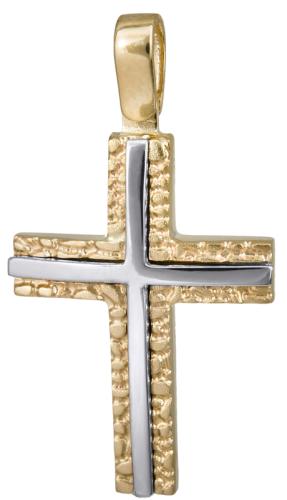 Σταυροί Βάπτισης - Αρραβώνα Αντρικός ανάγλυφος σταυρός 14Κ 022827 022827 Ανδρικό Χρυσός 14 Καράτια