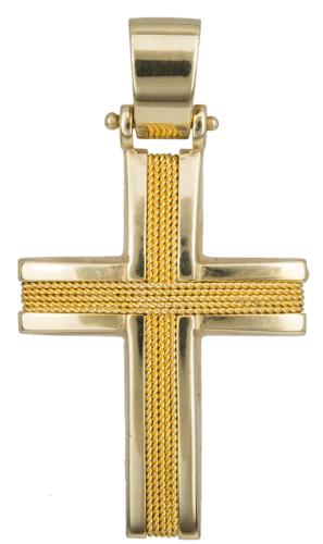 Σταυροί Βάπτισης - Αρραβώνα Χρυσός ανδρικός σταυρός Κ14 017108 Ανδρικό Χρυσός 14 Καράτια