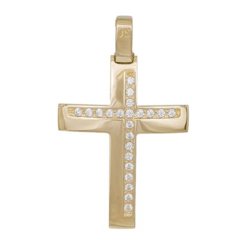 Σταυροί Βάπτισης - Αρραβώνα Γυναικείος χρυσός σταυρός με ζιργκόν Κ14 039216 039216 Γυναικείο Χρυσός 14 Καράτια