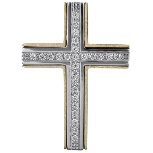 Σταυροί Βάπτισης - Αρραβώνα Γυναικείος σταυρός με πέτρες Κ14 024806 024806 Γυναικείο Χρυσός 14 Καράτια