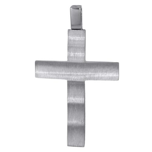 Σταυροί Βάπτισης - Αρραβώνα Λευκόχρυσος αντρικός σταυρός Κ14 024730 024730 Ανδρικό Χρυσός 14 Καράτια