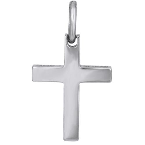 Σταυροί Βάπτισης - Αρραβώνα Λευκόχρυσος βαπτιστικός σταυρός Κ14 024268 024268 Ανδρικό Χρυσός 14 Καράτια