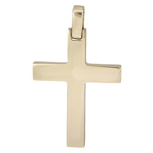 Σταυροί Βάπτισης - Αρραβώνα Χρυσός σταυρός Κ14 λουστρέ 026323 026323 Ανδρικό Χρυσός 14 Καράτια