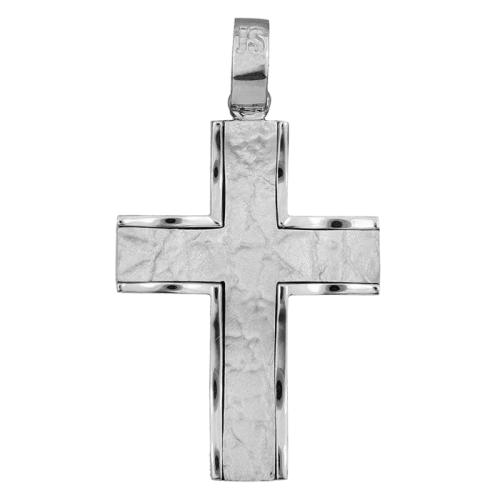 Σταυροί Βάπτισης - Αρραβώνα Λευκόχρυσος Ανδρικός Σταυρός Κ14 018146 018146 Ανδρικό Χρυσός 14 Καράτια