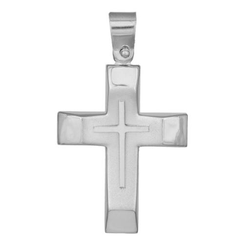 Σταυροί Βάπτισης - Αρραβώνα Ανδρικός σταυρός αρραβώνα από λευκόχρυσο Κ14 038449 038449 Ανδρικό Χρυσός 14 Καράτια