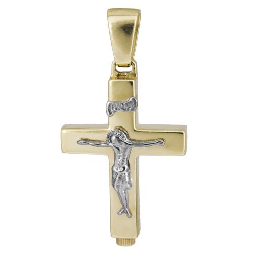 Σταυροί Βάπτισης - Αρραβώνα Κλασικός αντρικός σταυρός με τον Εσταυρωμένο 14Κ 024978 024978 Ανδρικό Χρυσός 14 Καράτια