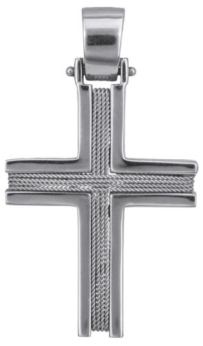 Σταυροί Βάπτισης - Αρραβώνα Λευκόχρυσος ανδρικός σταυρός Κ14 014362 014362 Ανδρικό Χρυσός 14 Καράτια