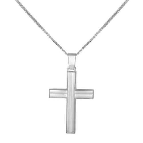 Βαπτιστικοί Σταυροί με Αλυσίδα Βαπτιστικός ματ σταυρός Κ9 με αλυσίδα 045513C 045513C Ανδρικό Χρυσός 9 Καράτια