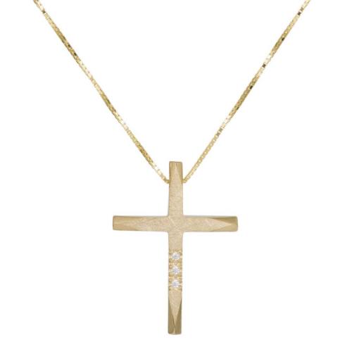 Βαπτιστικοί Σταυροί με Αλυσίδα Βαπτιστικός σταυρός Κ18 043227 043227 Γυναικείο Χρυσός 18 Καράτια