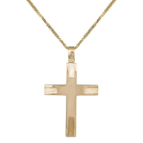 Βαπτιστικοί Σταυροί με Αλυσίδα Χρυσός ανδρικός σταυρός αρραβώνα Κ14 με αλυσίδα 044816C 044816C Ανδρικό Χρυσός 14 Καράτια