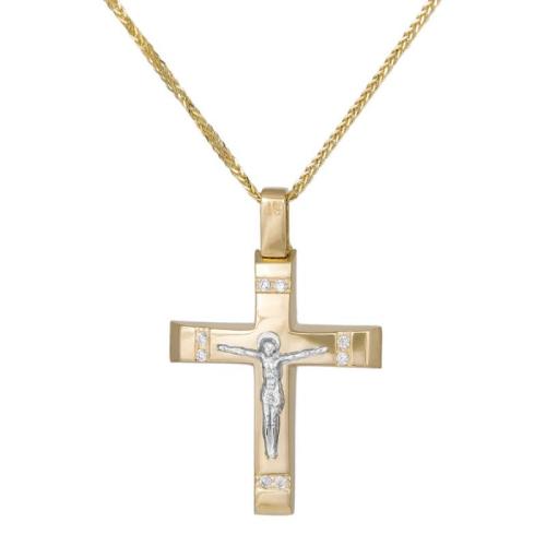 Βαπτιστικοί Σταυροί με Αλυσίδα Γυναικείος σταυρός με τον Εσταυρωμένο και την αλυσίδα Κ14 044554C 044554C Γυναικείο Χρυσός 14 Καράτια