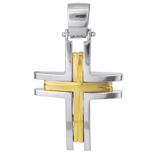 Σταυροί Βάπτισης - Αρραβώνα Λουστρέ συρματερός σταυρός Κ14 028114 028114 Ανδρικό Χρυσός 14 Καράτια