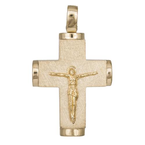 Σταυροί Βάπτισης - Αρραβώνα Χρυσός σταυρός με τον Εσταυρωμένο Κ14 038277 038277 Ανδρικό Χρυσός 14 Καράτια