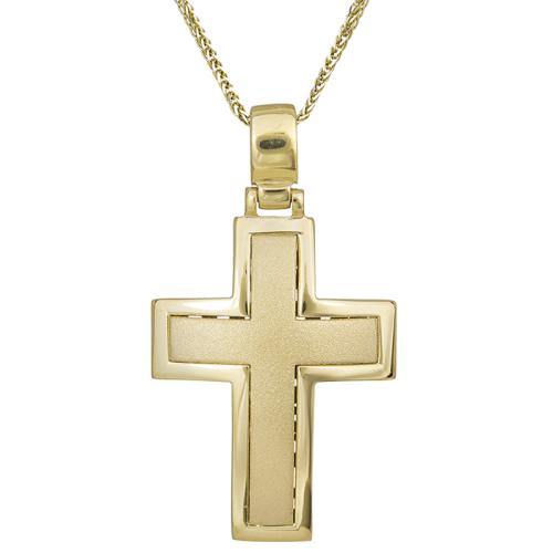 Βαπτιστικοί Σταυροί με Αλυσίδα Χρυσός αντρικός σταυρός Κ14 ματ με αλυσίδα 029690C 029690C Ανδρικό Χρυσός 14 Καράτια