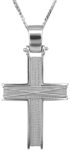 Βαπτιστικοί Σταυροί με Αλυσίδα Λευκόχρυσος σταυρός με αλυσίδα Κ14 014264C 014264C Ανδρικό Χρυσός 14 Καράτια